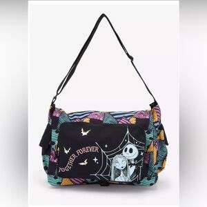 Hot Topic Black and Pink Nightmare Before Christmas Laptop Messenger Bag